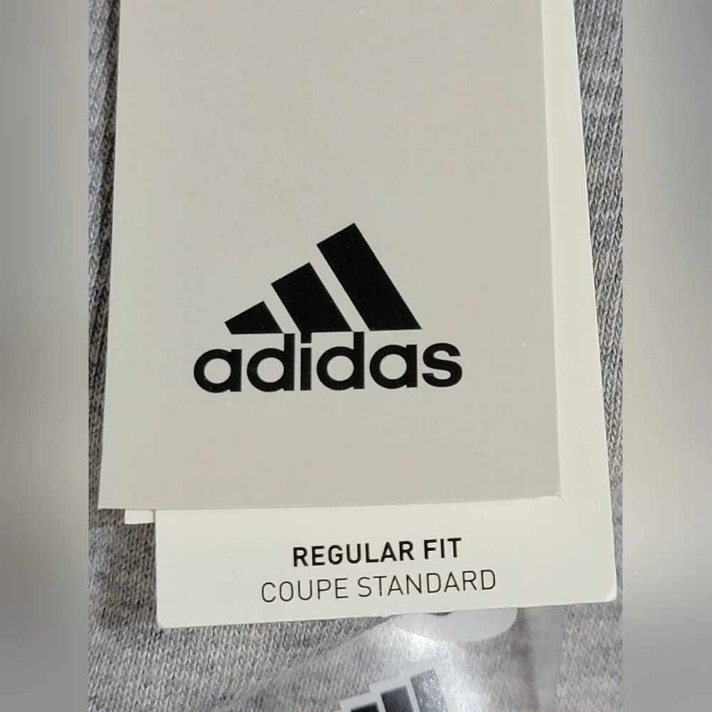 Adidas 3 Stripe Fleece Pullover Medium Heather Gray Hoodie Mens Size Small